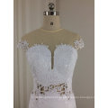 A Line See Through Lace Keyhole Wedding Dress